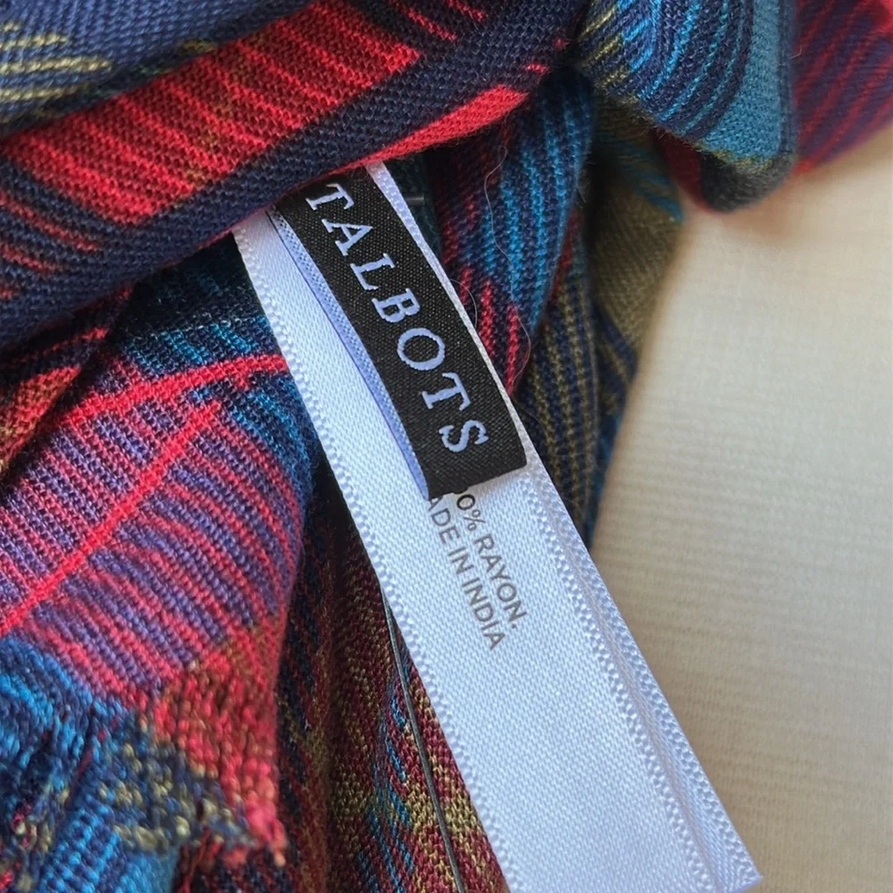 Talbots Plaid Multicolor Oblong Women's scarf